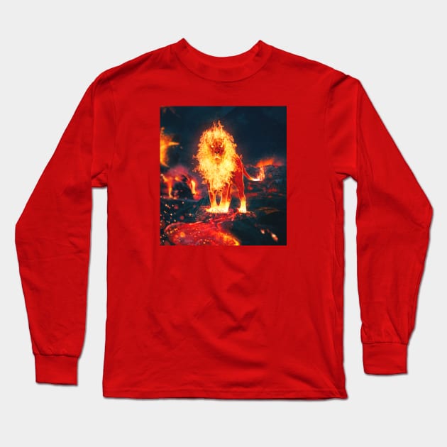 Flame Emperor Long Sleeve T-Shirt by Ergen Art